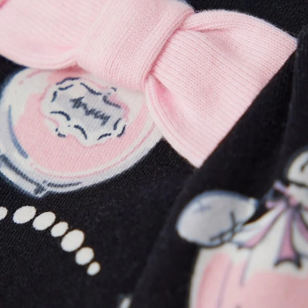 Gymboree Dress Black Pink Long Sleeve Tres Chic Collection Print Size 12-18m NEW